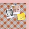 ArtToFrames 18x12 Inch Custom Cork Bulletin Board. This Argyle Burnt Orange Pin Board Comes with a Fabric Style Canvas Finish, in a Baby Pink on Beech Frame (PinPix-634-18x12_0066-81792-YPNK) view 2