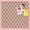 ArtToFrames 24x16 Inch Custom Cork Bulletin Board. This Argyle Burnt Orange Pin Board Comes with a Fabric Style Canvas Finish, in a Baby Pink on Beech Frame (PinPix-634-24x16_0066-81792-YPNK) view 1