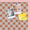 ArtToFrames 24x16 Inch Custom Cork Bulletin Board. This Argyle Burnt Orange Pin Board Comes with a Fabric Style Canvas Finish, in a Baby Pink on Beech Frame (PinPix-634-24x16_0066-81792-YPNK) view 2