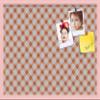 ArtToFrames 30x20 Inch Custom Cork Bulletin Board. This Argyle Burnt Orange Pin Board Comes with a Fabric Style Canvas Finish, in a Baby Pink on Beech Frame (PinPix-634-30x20_0066-81792-YPNK) view 1