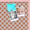 ArtToFrames 30x20 Inch Custom Cork Bulletin Board. This Argyle Burnt Orange Pin Board Comes with a Fabric Style Canvas Finish, in a Baby Pink on Beech Frame (PinPix-634-30x20_0066-81792-YPNK) view 2