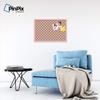 ArtToFrames 30x20 Inch Custom Cork Bulletin Board. This Argyle Burnt Orange Pin Board Comes with a Fabric Style Canvas Finish, in a Baby Pink on Beech Frame (PinPix-634-30x20_0066-81792-YPNK) view 3
