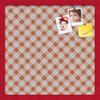 ArtToFrames 20x20 Inch Custom Cork Bulletin Board. This Argyle Burnt Orange Pin Board Comes with a Fabric Style Canvas Finish, in a Red Stain on Beech Frame (PinPix-634-20x20_0066-81792-YRED) view 1