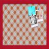 ArtToFrames 18x12 Inch Custom Cork Bulletin Board. This Argyle Burnt Orange Pin Board Comes with a Fabric Style Canvas Finish, in a Red Stain on Beech Frame (PinPix-634-18x12_0066-81792-YRED) view 1