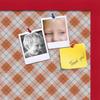 ArtToFrames 18x12 Inch Custom Cork Bulletin Board. This Argyle Burnt Orange Pin Board Comes with a Fabric Style Canvas Finish, in a Red Stain on Beech Frame (PinPix-634-18x12_0066-81792-YRED) view 2