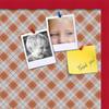 ArtToFrames 24x16 Inch Custom Cork Bulletin Board. This Argyle Burnt Orange Pin Board Comes with a Fabric Style Canvas Finish, in a Red Stain on Beech Frame (PinPix-634-24x16_0066-81792-YRED) view 2