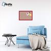 ArtToFrames 24x16 Inch Custom Cork Bulletin Board. This Argyle Burnt Orange Pin Board Comes with a Fabric Style Canvas Finish, in a Red Stain on Beech Frame (PinPix-634-24x16_0066-81792-YRED) view 3