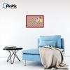 ArtToFrames 24x16 Inch Custom Cork Bulletin Board. This Argyle Burnt Orange Pin Board Comes with a Fabric Style Canvas Finish, in a Red Stain on Beech Frame (PinPix-634-24x16_0066-81792-YRED) view 4