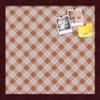 ArtToFrames 16x16 Inch Custom Cork Bulletin Board. This Argyle Burnt Orange Pin Board Comes with a Fabric Style Canvas Finish, in a Mahogany Frame (PinPix-634-16x16_FRBW26039) view 1
