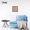 ArtToFrames 16x16 Inch Custom Cork Bulletin Board. This Argyle Burnt Orange Pin Board Comes with a Fabric Style Canvas Finish, in a Mahogany Frame (PinPix-634-16x16_FRBW26039) view 3