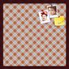 ArtToFrames 20x20 Inch Custom Cork Bulletin Board. This Argyle Burnt Orange Pin Board Comes with a Fabric Style Canvas Finish, in a Mahogany Frame (PinPix-634-20x20_FRBW26039) view 1