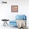 ArtToFrames 20x20 Inch Custom Cork Bulletin Board. This Argyle Burnt Orange Pin Board Comes with a Fabric Style Canvas Finish, in a Mahogany Frame (PinPix-634-20x20_FRBW26039) view 4