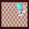 ArtToFrames 18x12 Inch Custom Cork Bulletin Board. This Argyle Burnt Orange Pin Board Comes with a Fabric Style Canvas Finish, in a Mahogany Frame (PinPix-634-18x12_FRBW26039) view 1