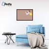 ArtToFrames 30x20 Inch Custom Cork Bulletin Board. This Argyle Burnt Orange Pin Board Comes with a Fabric Style Canvas Finish, in a Mahogany Frame (PinPix-634-30x20_FRBW26039) view 3