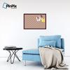 ArtToFrames 30x20 Inch Custom Cork Bulletin Board. This Argyle Burnt Orange Pin Board Comes with a Fabric Style Canvas Finish, in a Mahogany Frame (PinPix-634-30x20_FRBW26039) view 4