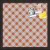 ArtToFrames 16x16 Inch Custom Cork Bulletin Board. This Argyle Burnt Orange Pin Board Comes with a Fabric Style Canvas Finish, in a Coffee Frame (PinPix-634-16x16_FRBW26061) view 1