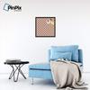 ArtToFrames 20x20 Inch Custom Cork Bulletin Board. This Argyle Burnt Orange Pin Board Comes with a Fabric Style Canvas Finish, in a Coffee Frame (PinPix-634-20x20_FRBW26061) view 3