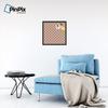 ArtToFrames 20x20 Inch Custom Cork Bulletin Board. This Argyle Burnt Orange Pin Board Comes with a Fabric Style Canvas Finish, in a Coffee Frame (PinPix-634-20x20_FRBW26061) view 4