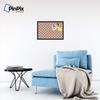 ArtToFrames 24x16 Inch Custom Cork Bulletin Board. This Argyle Burnt Orange Pin Board Comes with a Fabric Style Canvas Finish, in a Coffee Frame (PinPix-634-24x16_FRBW26061) view 3