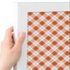 PinPix 24x16 Custom Cork Bulletin Board Argyle Burnt Orange Poster Board with a Canvas Style Photo Board, Framed in Satin White Frame (PinPix-634) view 2