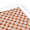 PinPix 24x16 Custom Cork Bulletin Board Argyle Burnt Orange Poster Board with a Canvas Style Photo Board, Framed in Satin White Frame (PinPix-634) view 4