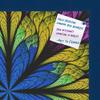 Decorative bulletin board made from self-healing canvas by PinPix, Fractal Psychedelic Flower printed at 16x16 and framed in Blue Stain on Beech view 2