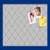 ArtToFrames 18x12 Inch Custom Cork Bulletin Board. This Argyle Gray Pin Board Comes Has a Fabric Style Canvas Finish, in a Blue Stain on Beech Frame (PinPix-638-18x12_0066-81792-YBLU) view 1