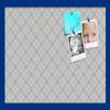 ArtToFrames 24x16 Inch Custom Cork Bulletin Board. This Argyle Gray Pin Board Comes Has a Fabric Style Canvas Finish, in a Blue Stain on Beech Frame (PinPix-638-24x16_0066-81792-YBLU) view 1