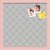 ArtToFrames 16x16 Inch Custom Cork Bulletin Board. This Argyle Gray Pin Board Comes Has a Fabric Style Canvas Finish, in a Baby Pink on Beech Frame (PinPix-638-16x16_0066-81792-YPNK) view 1