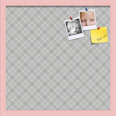 ArtToFrames 20x20 Inch Custom Cork Bulletin Board. This Argyle Gray Pin Board Comes Has a Fabric Style Canvas Finish, in a Baby Pink on Beech Frame (PinPix-638-20x20_0066-81792-YPNK)