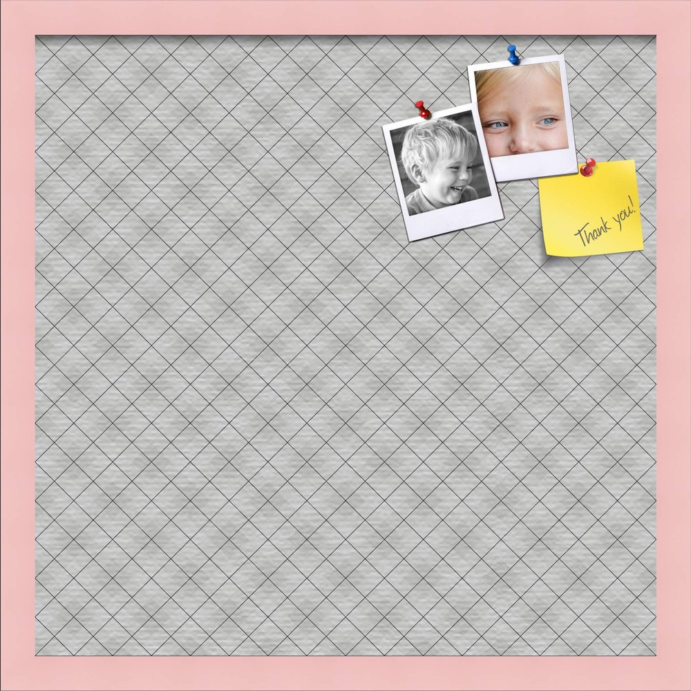 ArtToFrames 20x20 Inch Custom Cork Bulletin Board. This Argyle Gray Pin Board Comes Has a Fabric Style Canvas Finish, in a Baby Pink on Beech Frame (PinPix-638-20x20_0066-81792-YPNK)