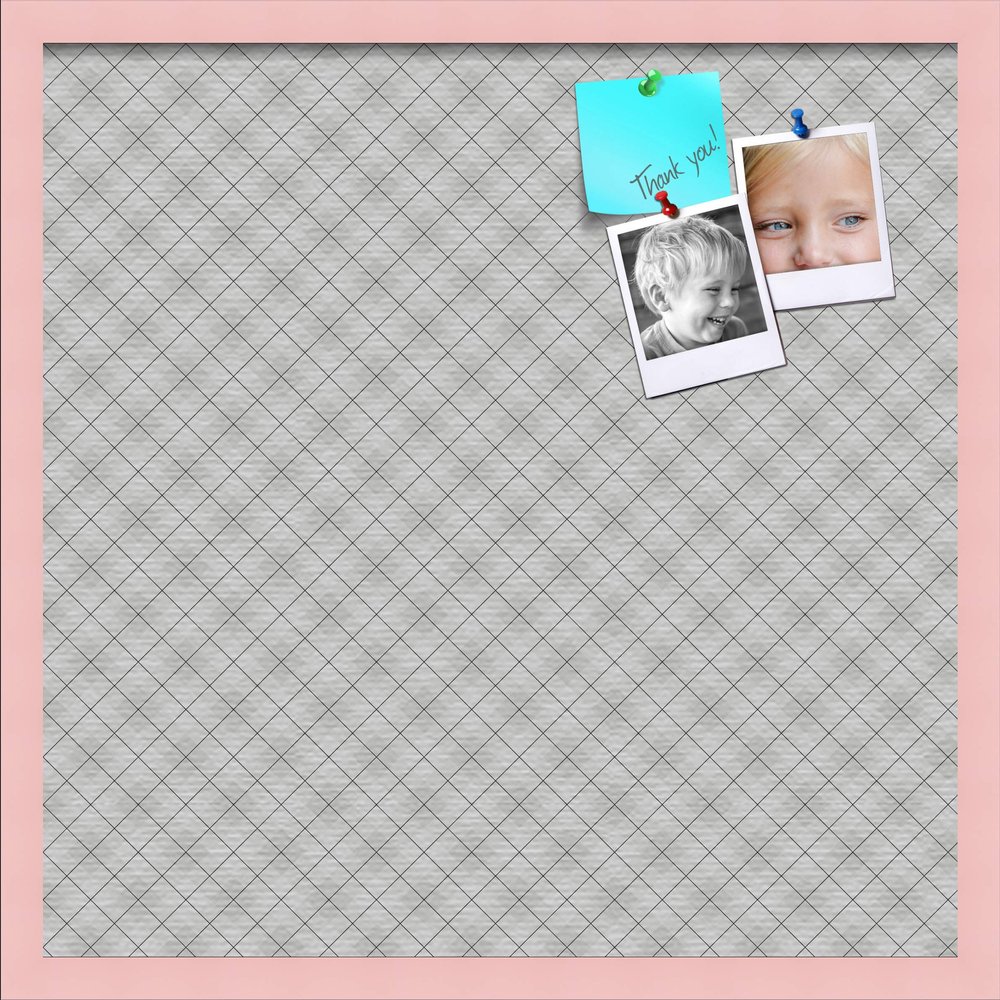 ArtToFrames 24x24 Inch Custom Cork Bulletin Board. This Argyle Gray Pin Board Comes Has a Fabric Style Canvas Finish, in a Baby Pink on Beech Frame (PinPix-638-24x24_0066-81792-YPNK)