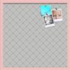 ArtToFrames 24x24 Inch Custom Cork Bulletin Board. This Argyle Gray Pin Board Comes Has a Fabric Style Canvas Finish, in a Baby Pink on Beech Frame (PinPix-638-24x24_0066-81792-YPNK) view 1