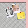 ArtToFrames 24x24 Inch Custom Cork Bulletin Board. This Argyle Gray Pin Board Comes Has a Fabric Style Canvas Finish, in a Baby Pink on Beech Frame (PinPix-638-24x24_0066-81792-YPNK) view 2