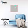 ArtToFrames 24x24 Inch Custom Cork Bulletin Board. This Argyle Gray Pin Board Comes Has a Fabric Style Canvas Finish, in a Baby Pink on Beech Frame (PinPix-638-24x24_0066-81792-YPNK) view 3