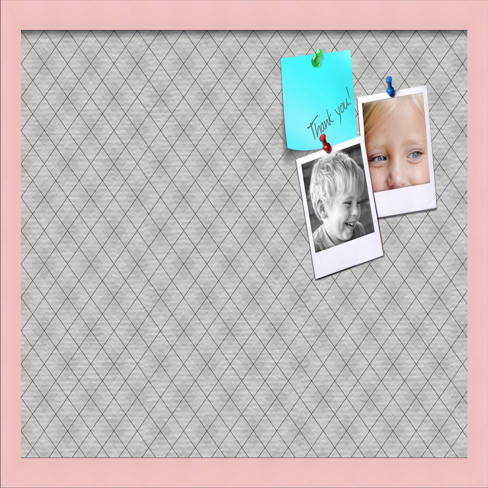 ArtToFrames 24x16 Inch Custom Cork Bulletin Board. This Argyle Gray Pin Board Comes Has a Fabric Style Canvas Finish, in a Baby Pink on Beech Frame (PinPix-638-24x16_0066-81792-YPNK)