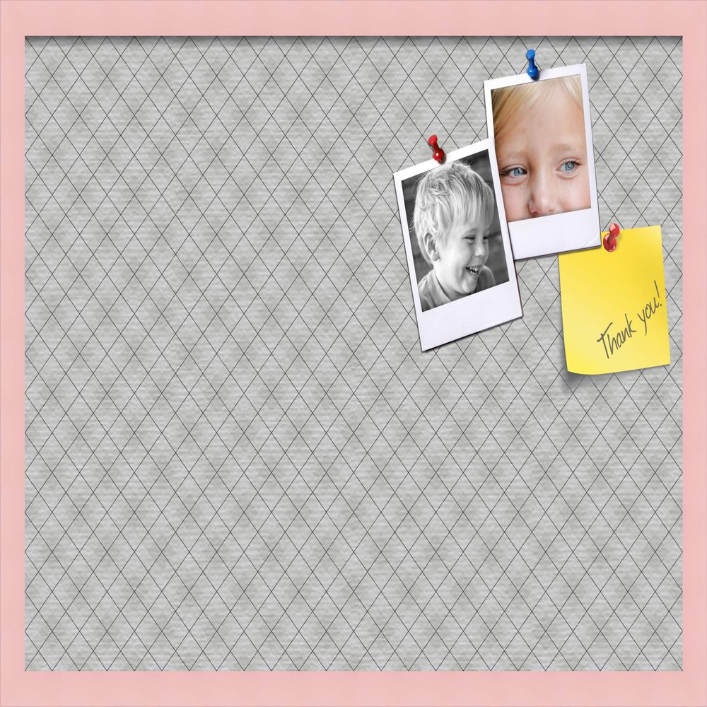 ArtToFrames 30x20 Inch Custom Cork Bulletin Board. This Argyle Gray Pin Board Comes Has a Fabric Style Canvas Finish, in a Baby Pink on Beech Frame (PinPix-638-30x20_0066-81792-YPNK)