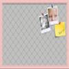 ArtToFrames 30x20 Inch Custom Cork Bulletin Board. This Argyle Gray Pin Board Comes Has a Fabric Style Canvas Finish, in a Baby Pink on Beech Frame (PinPix-638-30x20_0066-81792-YPNK) view 1
