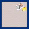 ArtToFrames 16x16 Custom Cork Bulletin Board. This Chain Pattern in Baby Pink Pin Board Has a Fabric Style Canvas Finish, Framed in Blue Stain on Beech (PinPix-575-16x16_0066-81792-YBLU) view 1