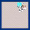 ArtToFrames 20x20 Custom Cork Bulletin Board. This Chain Pattern in Baby Pink Pin Board Has a Fabric Style Canvas Finish, Framed in Blue Stain on Beech (PinPix-575-20x20_0066-81792-YBLU) view 1