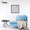 ArtToFrames 24x24 Custom Cork Bulletin Board. This Chain Pattern in Baby Pink Pin Board Has a Fabric Style Canvas Finish, Framed in Blue Stain on Beech (PinPix-575-24x24_0066-81792-YBLU) view 3