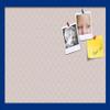 ArtToFrames 24x16 Custom Cork Bulletin Board. This Chain Pattern in Baby Pink Pin Board Has a Fabric Style Canvas Finish, Framed in Blue Stain on Beech (PinPix-575-24x16_0066-81792-YBLU) view 1