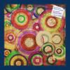 Decorative bulletin board made from self-healing canvas by PinPix, Psychedelic Retina Disc printed at 16x16 and framed in Blue Stain on Beech view 1