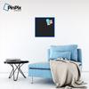 PinPix Custom Printed pin Cork Bulletin Board Made from Canvas, Classic Black Pattern 20 x 20 Inches (Completed Size) and Framed in Blue Stain on Beech (PinPix-622) view 3