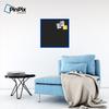 PinPix Custom Printed pin Cork Bulletin Board Made from Canvas, Classic Black Pattern 24 x 24 Inches (Completed Size) and Framed in Blue Stain on Beech (PinPix-622) view 3