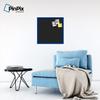 PinPix Custom Printed pin Cork Bulletin Board Made from Canvas, Classic Black Pattern 24 x 24 Inches (Completed Size) and Framed in Blue Stain on Beech (PinPix-622) view 4
