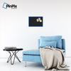 PinPix Custom Printed pin Cork Bulletin Board Made from Canvas, Classic Black Pattern 18 x 12 Inches (Completed Size) and Framed in Blue Stain on Beech (PinPix-622) view 3