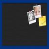 PinPix Custom Printed pin Cork Bulletin Board Made from Canvas, Classic Black Pattern 24 x 16 Inches (Completed Size) and Framed in Blue Stain on Beech (PinPix-622) view 1