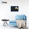 PinPix Custom Printed pin Cork Bulletin Board Made from Canvas, Classic Black Pattern 24 x 16 Inches (Completed Size) and Framed in Blue Stain on Beech (PinPix-622) view 3