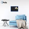 PinPix Custom Printed pin Cork Bulletin Board Made from Canvas, Classic Black Pattern 24 x 16 Inches (Completed Size) and Framed in Blue Stain on Beech (PinPix-622) view 4